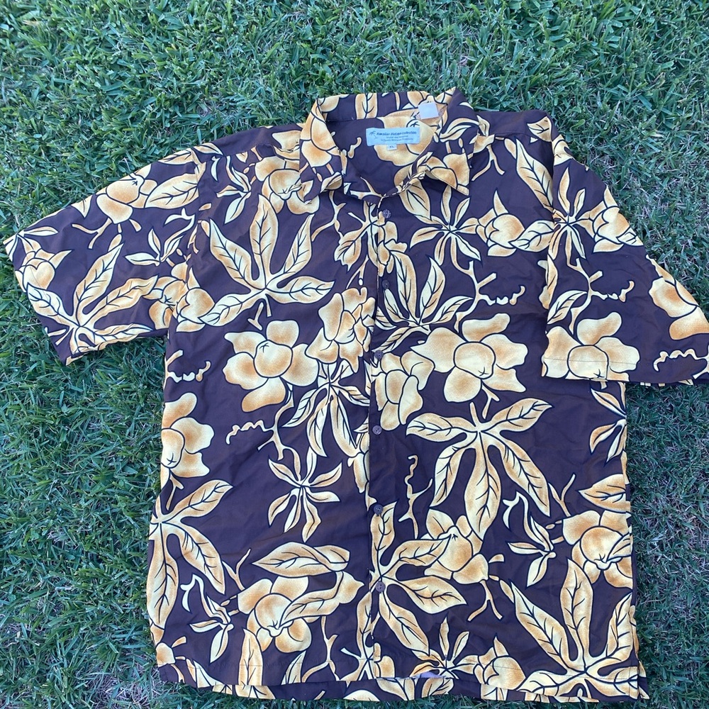 Tropical Floral Men's Shirt - Black and Yellow